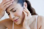 Woman with earache 