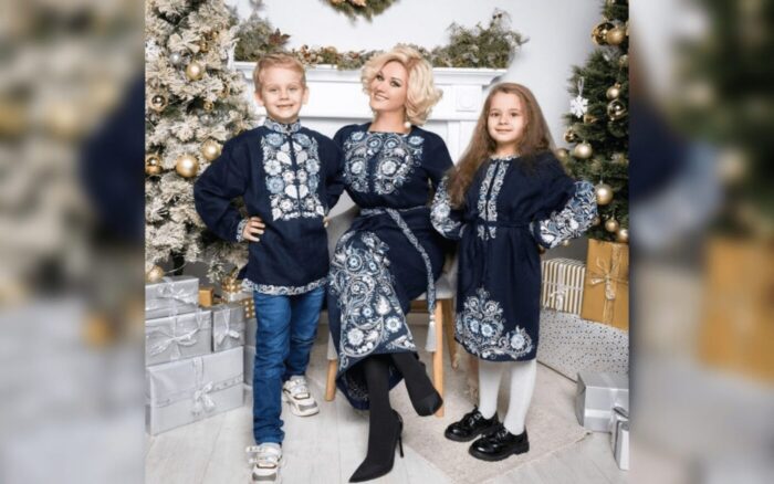 Катерина Бужинська на сімейній фотосесії зі своїми дітьми двійнятами – сином та донькою від бізнесмена