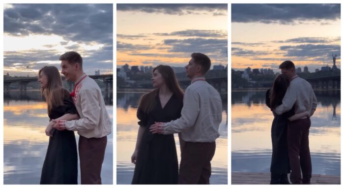 Милі кадри з романтичного відео, на якому Остапчук і Полтавська позували на заході сонця