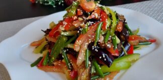 Смачний салат із баклажанів та фети нашвидкоруч