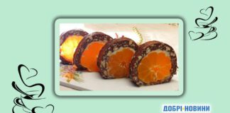Смаколики до чаю: рулет із печива з мандаринами та вершковим сиром
