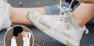 Як очистити біле взуття від чорних смуг