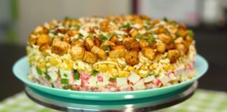 Швидкий, гарний та смачний салат 