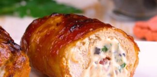 Рецепт м'ясних рулетиків із сиром