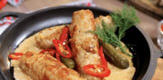 Рецепт соковитих кручеників по-волинськи з куркою та грибами