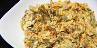 Рецепт салату з курячою печінкою