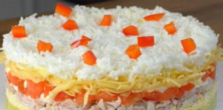 Рецепт салату з овочами та м'ясом