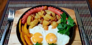 Рецепт смачної яєчні з картоплею