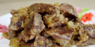 Рецепт тушкованої печінки в бульйоні