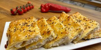 Так приготовлений солоний пиріг з куркою, це дуже смачно