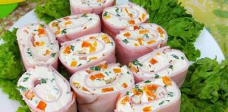 Рецепт миттєвої закуски від шефа: рулетики з шинки