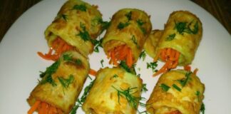 Рецепт рулетиків із кабачків у клярі
