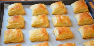 Рецепт пиріжків із листкового тіста та сиру