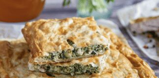 Рецепт ніжного пирога з сиром та шпинатом