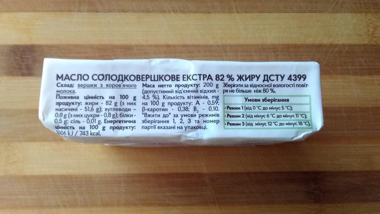 Експерти пояснили, у чому різниця між маслом 72,5% та 82,5%