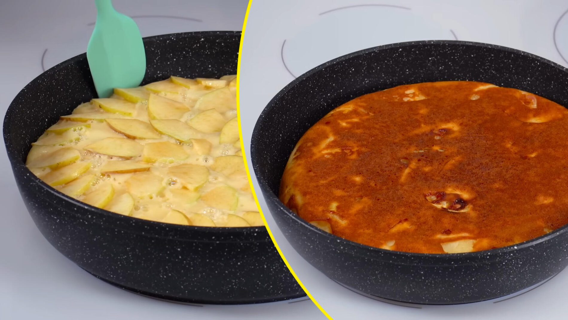 Рецепт простого яблучного пирога на сковороді