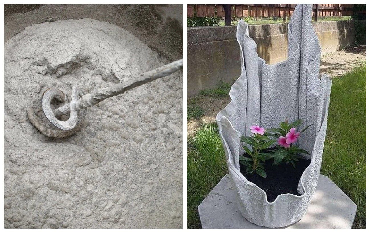 Як зробити кашпо для квітів з цементу