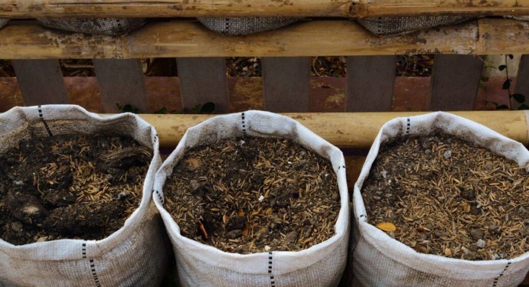 Компост “дозріває” за 3 місяці: восени склала купу так – навесні гілки перегнили, земля темна й пухка 