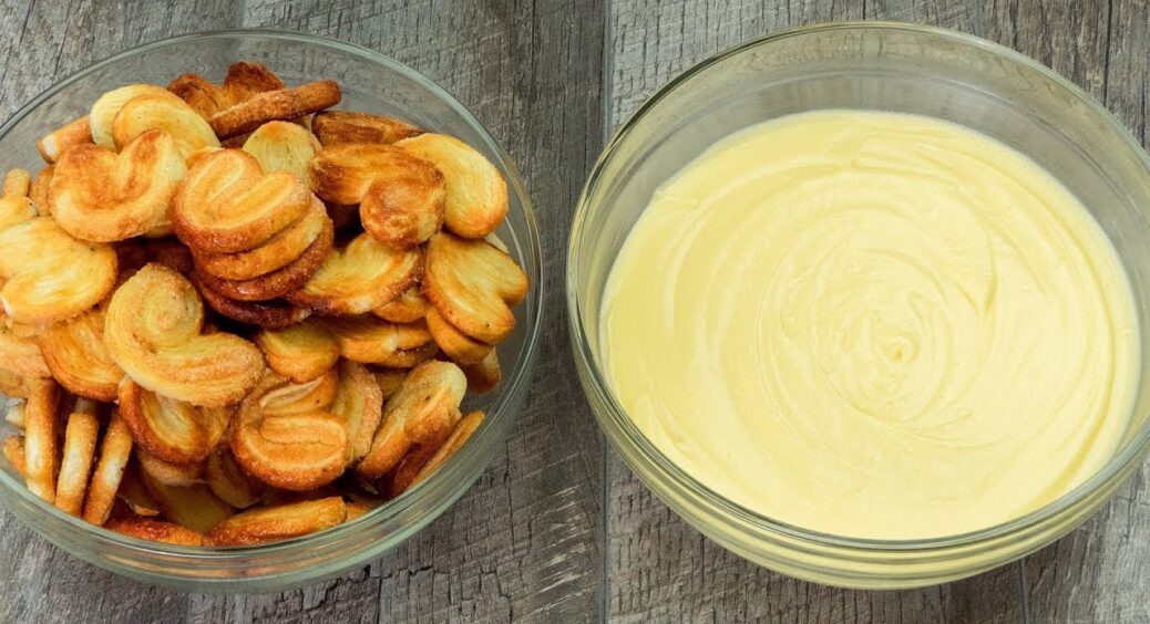 Готую “Наполеон” навіть без духовки й міксера: просто беру 600 г листкового печива і “жменю” заварного крему 