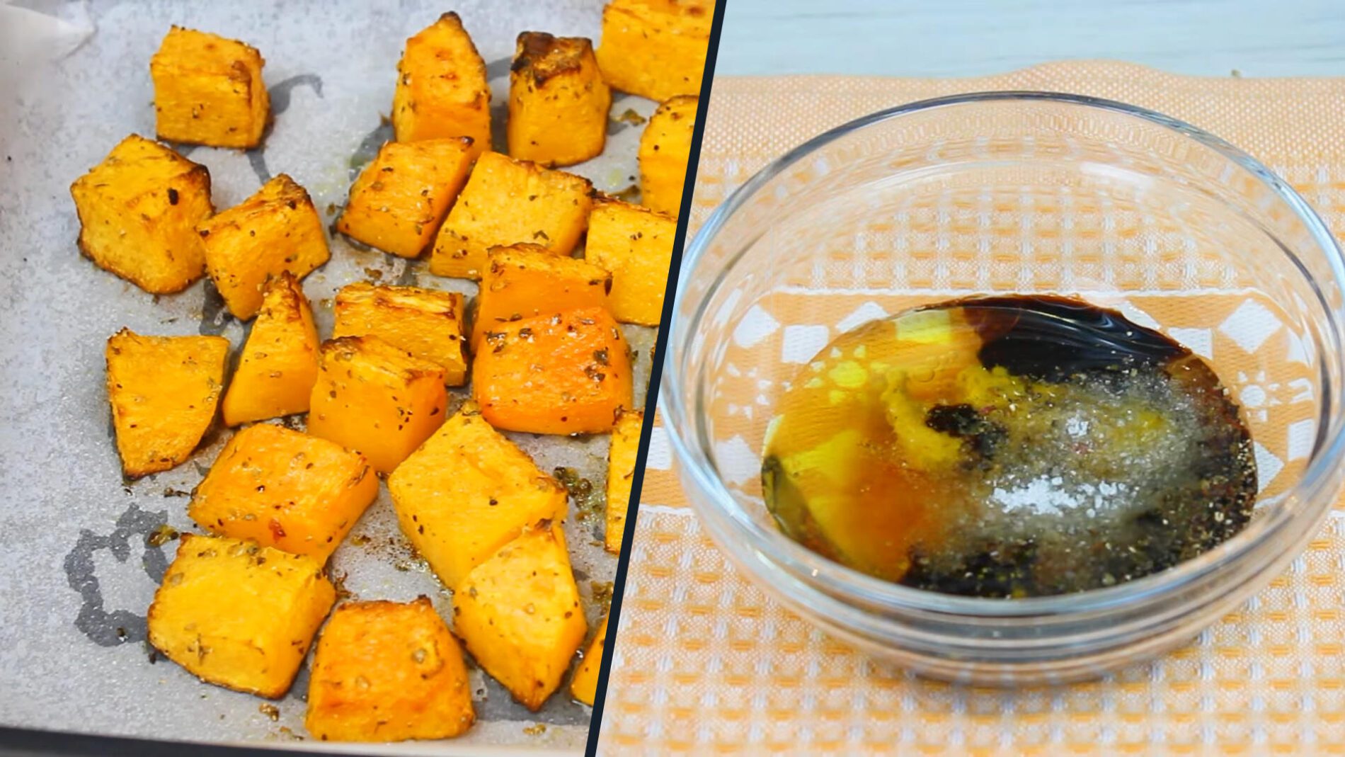 Рецепт смачного салату з запеченим гарбузом, бринзою та горішками