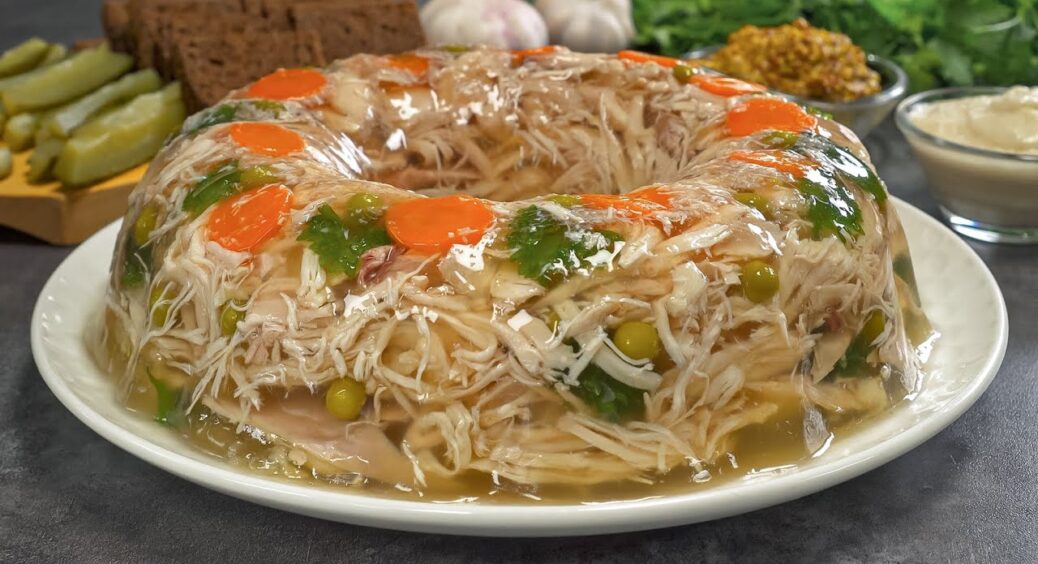 Найпрозоріший курячий холодець – завжди застигає і виглядає дуже святково: ідеальна закуска для застілля 