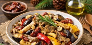 Кулінари поділилися рецептом теплого салату з баклажанами і грибами на Новий рік
