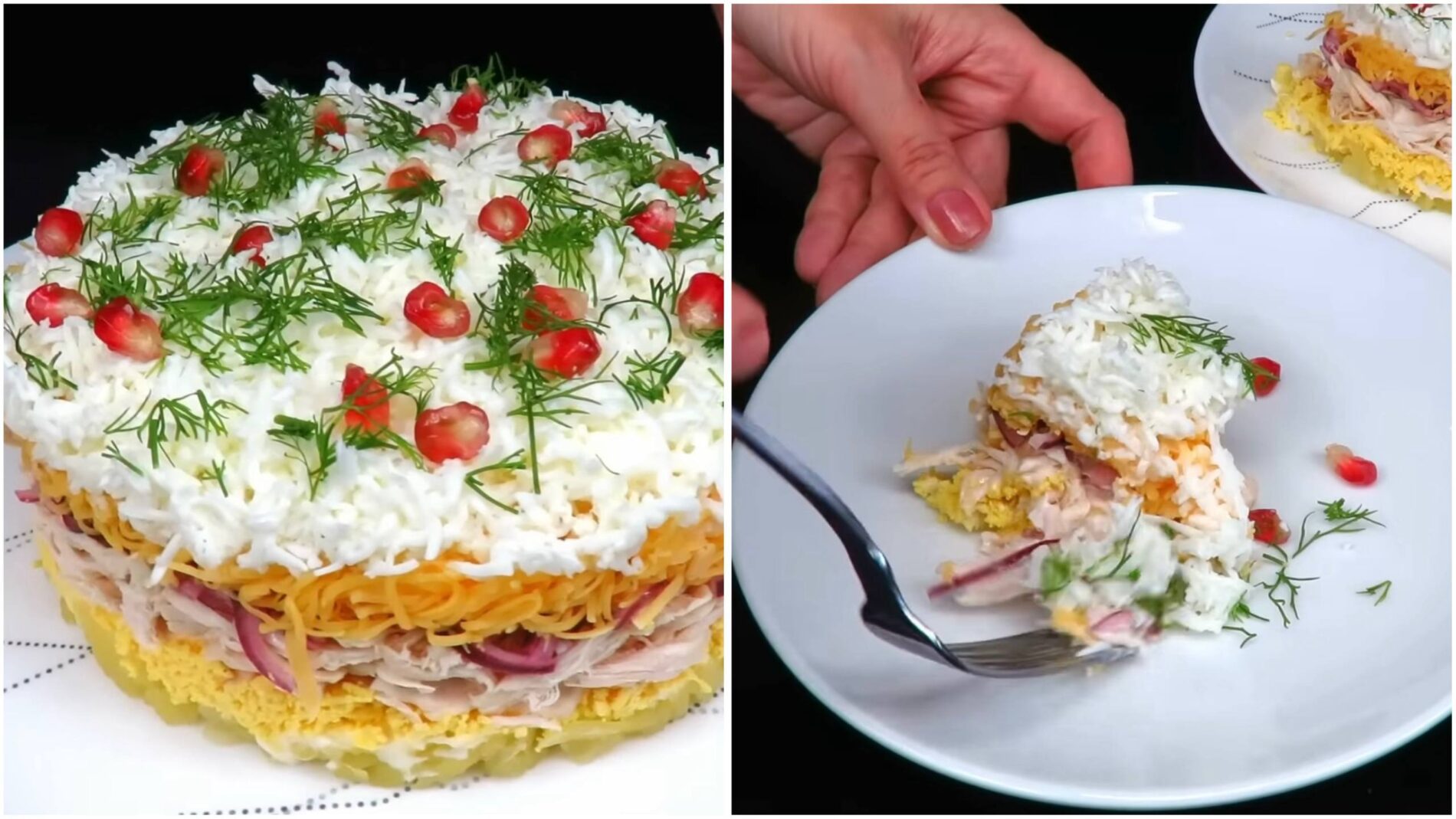 Кулінари поділилися рецептом салату шарами з курячою грудкою, яйцями і картоплею