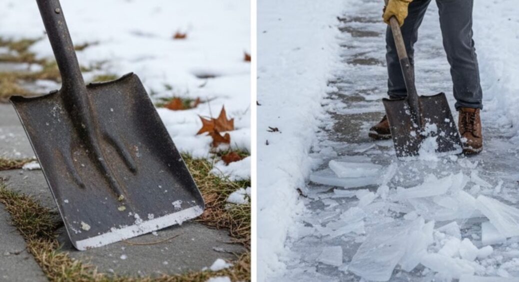 Всю зиму лопата розбиває лід, наче кришталь, коли я зробила “це”: наточила край навіть без точильного каменю 