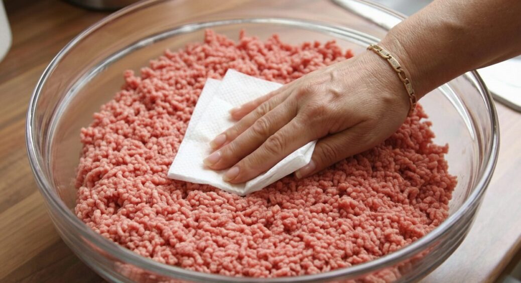 Продавці фаршу нервують, коли я дістаю серветку: прикладаю її до м’яса – і бачу, скільки там води і барвника 