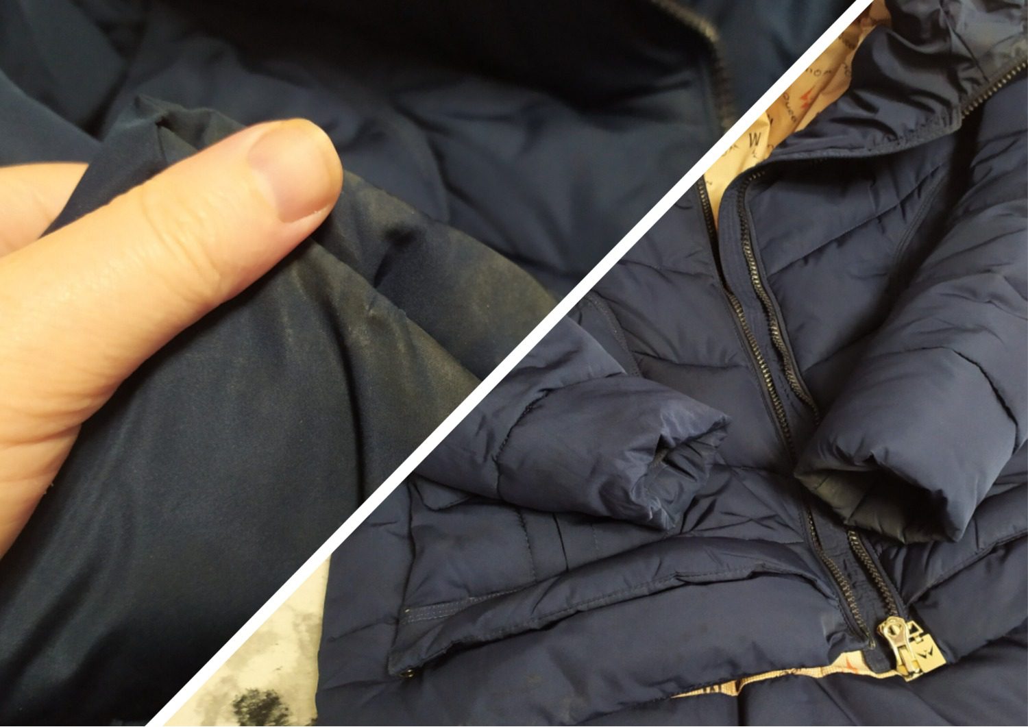 Як очистити пуховик від засалених плям