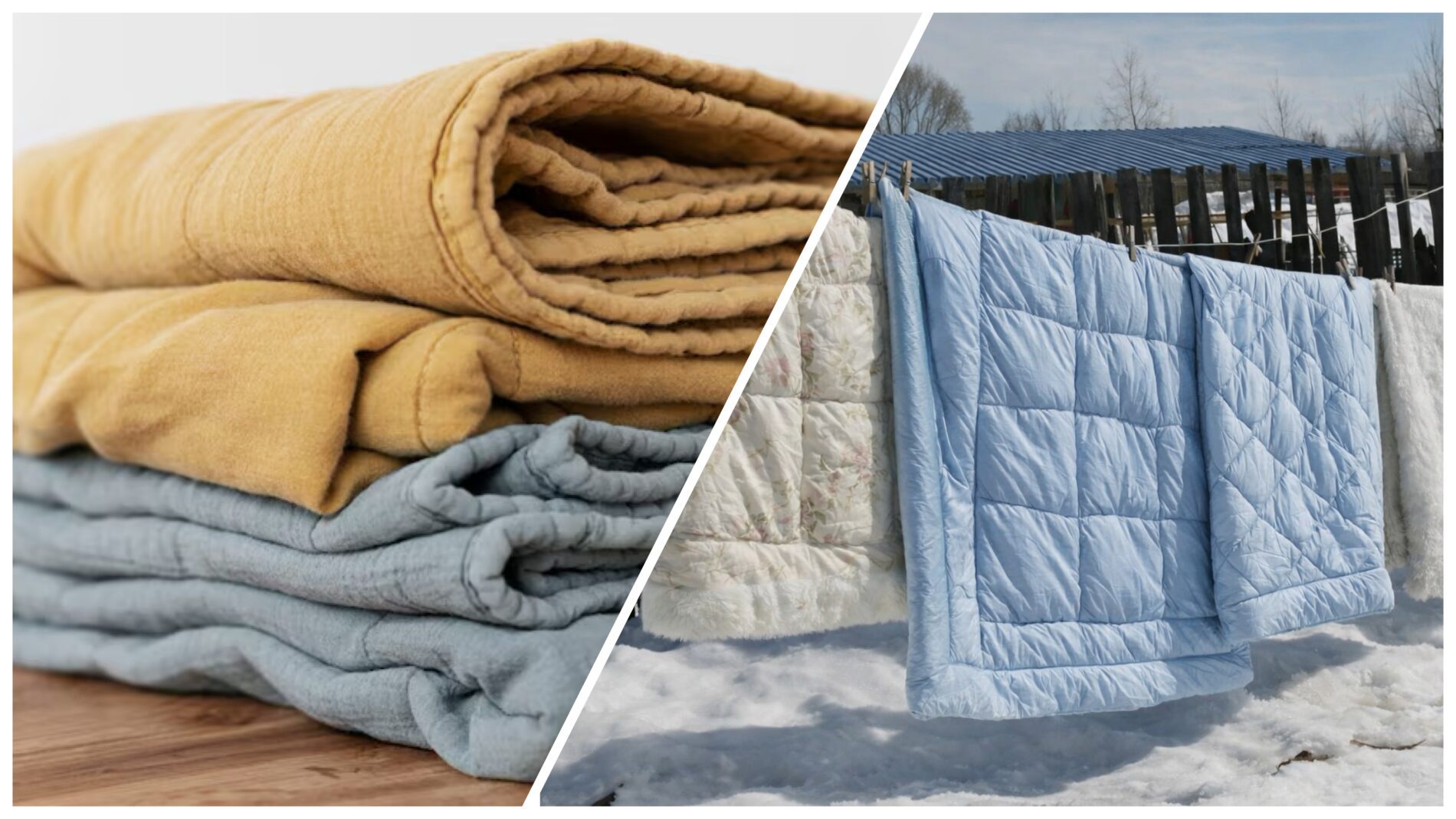 Господині розповіли, навіщо витримувати ковдри на морозі 