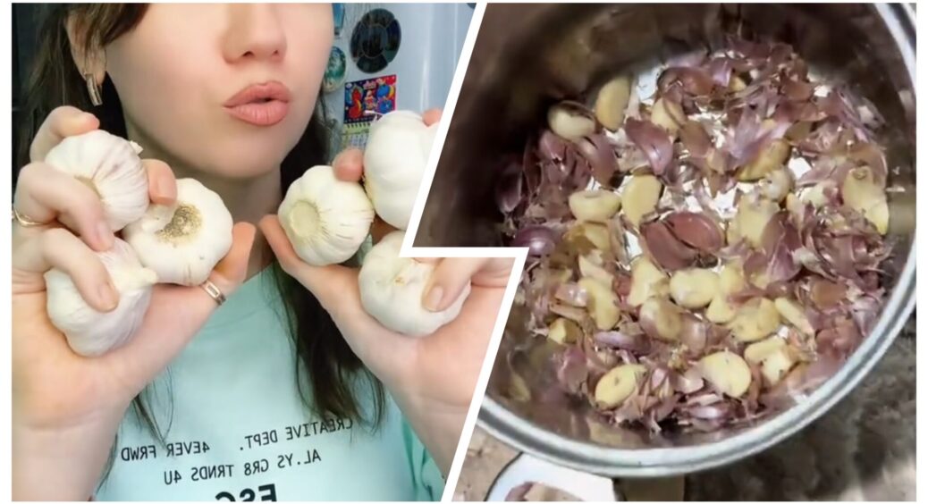 Почистила 5 головок часнику за пару хвилин, і це без жодного ножа: лушпиння відлітає саме собою, я в захваті 