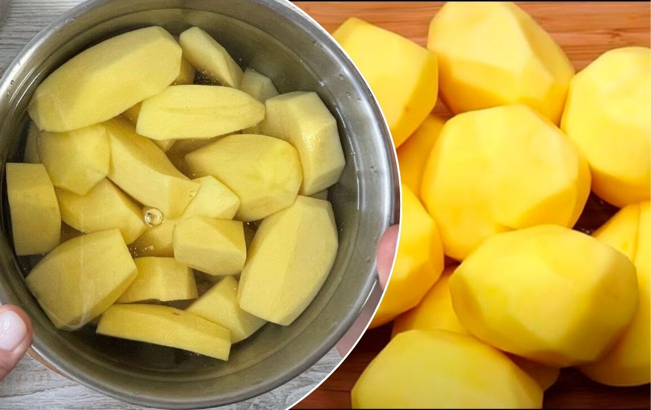 Чим залити очищену картоплю, аби не чорніла