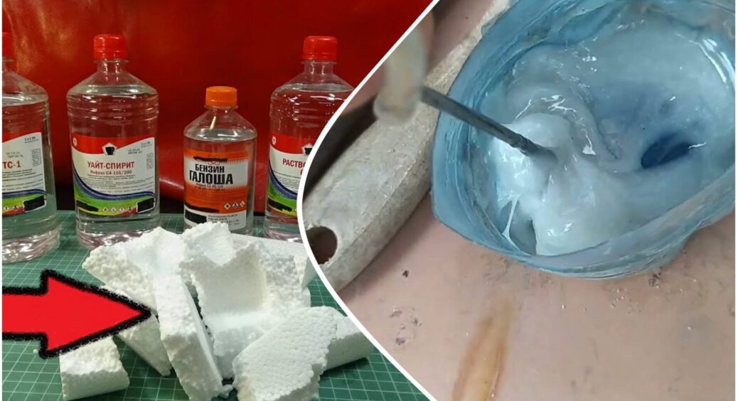 Беру пінопласт та ще 1 “копійчаний” засіб – і на виході отримую потужний гель – склеює будь-який пластик 