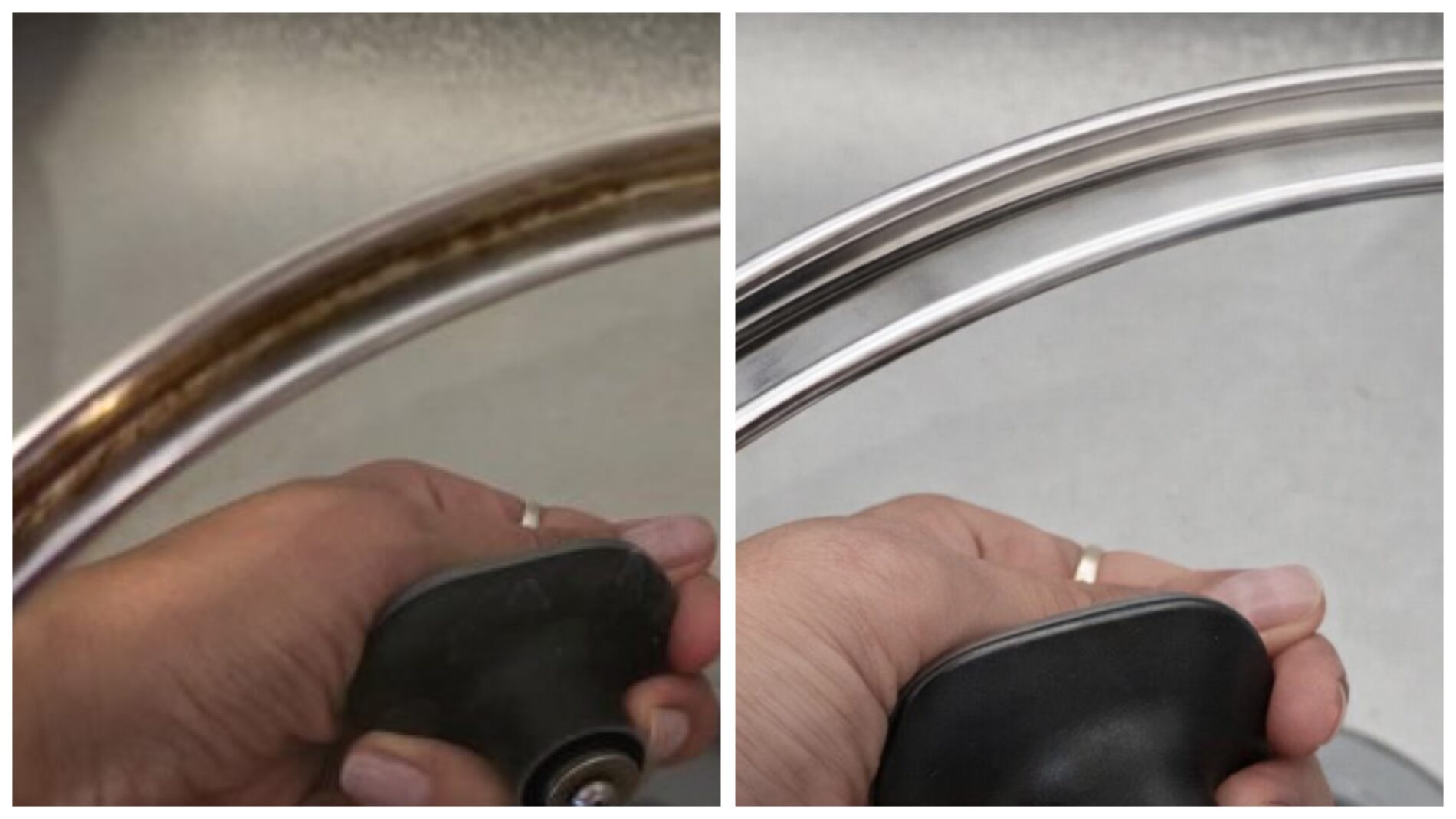 Господині розповіли, як швидко очистити металевий обідок на кришках каструль 