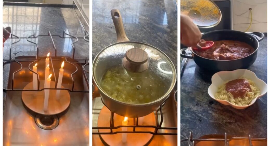 5 звичайних свічок + решітка з духовки: грію їжу і варю макарони, навіть коли світла немає по 20 годин 