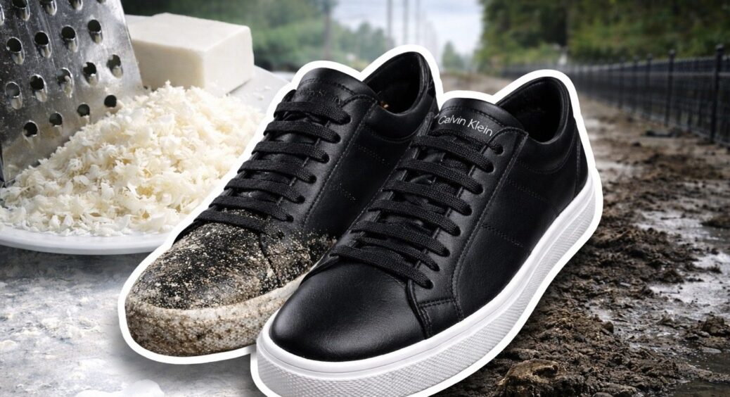 Купила в “Аврорі” найдешевше мило, а у аптеці — перекис: для білого взуття це така “панацея”. Раз — і чисто 