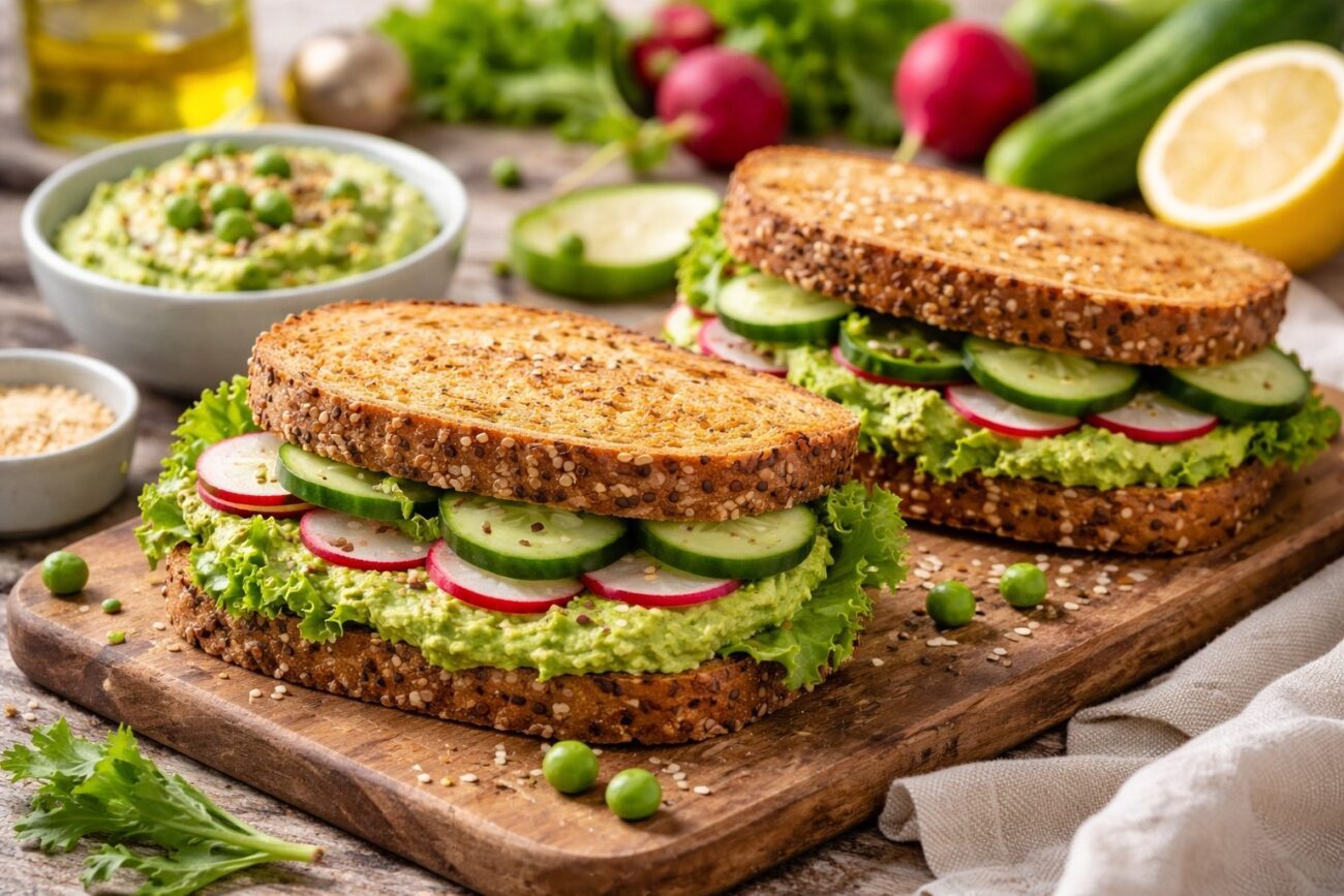 Кулінари поділилися рецептом бутербродів з хумусом із зеленого горошку