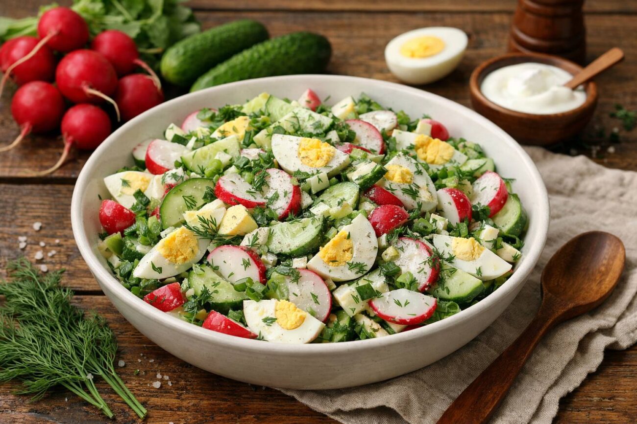 Кулінари розповіли, як приготувати швидкий салат із редиски, яєць та кропу