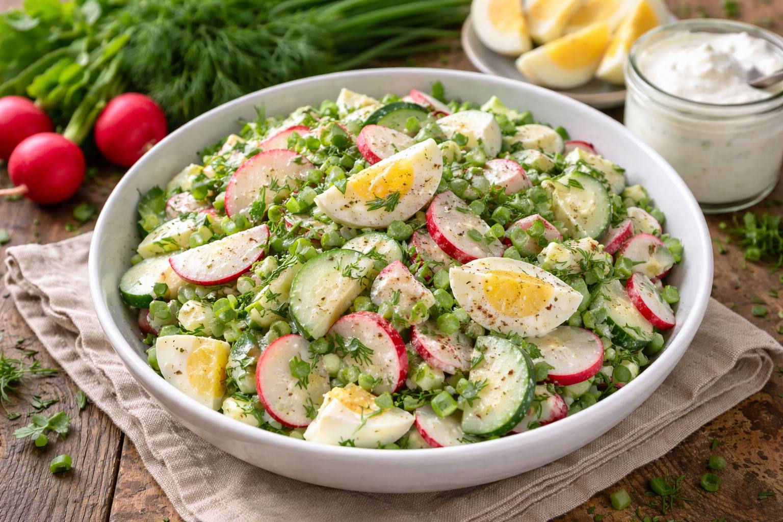 Кулінари розповіли, як приготувати швидкий салат із редиски, яєць та кропу