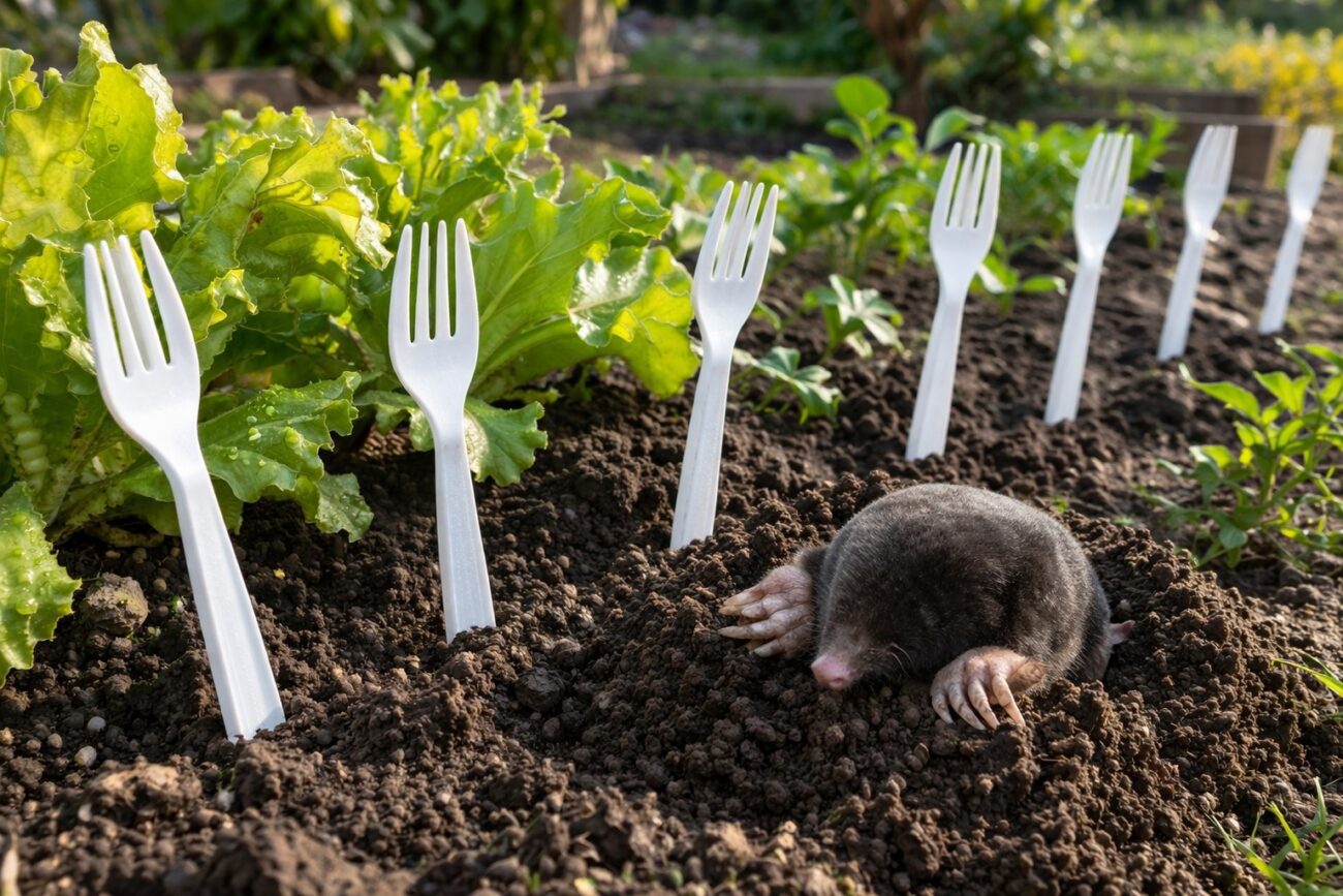 Дачники розповіли, як вивести кротів з ділянки за допомогою пластикових виделок. Фото: Добрі новини