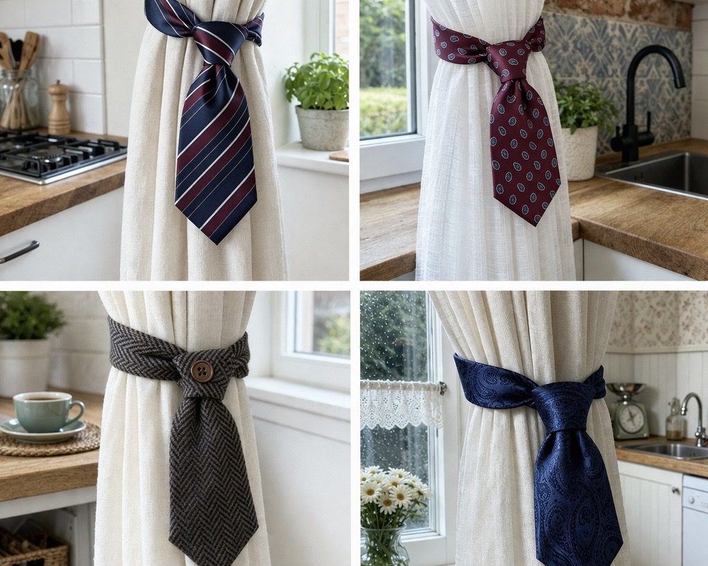 Господині розповіли, як зробити підхвати для штор зі старих чоловічих краваток 