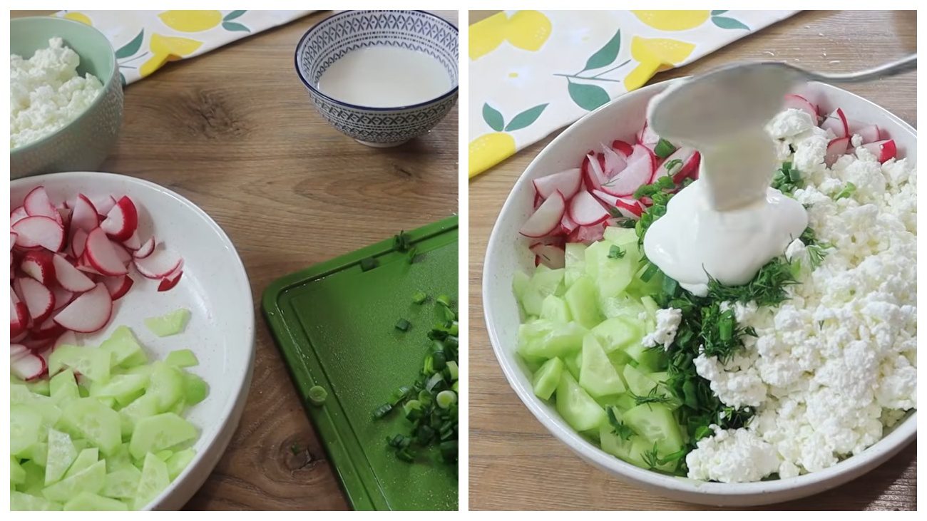 Кулінари поділились рецептом весняного салату з редискою. Фото: YouTube Смаколики Юлі