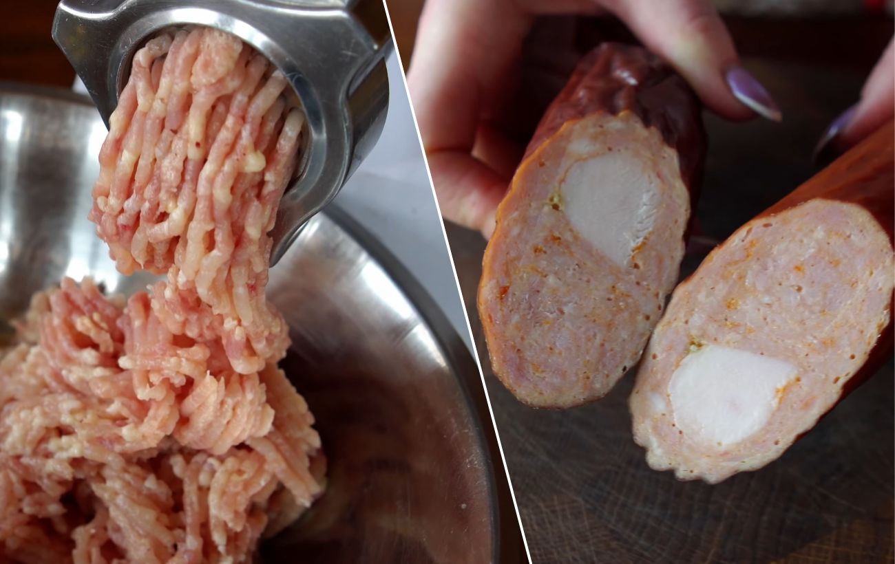 Як приготувати домашню ковбасу. Фото: YouTube КАРПАТСЬКІ ШКВАРКИ