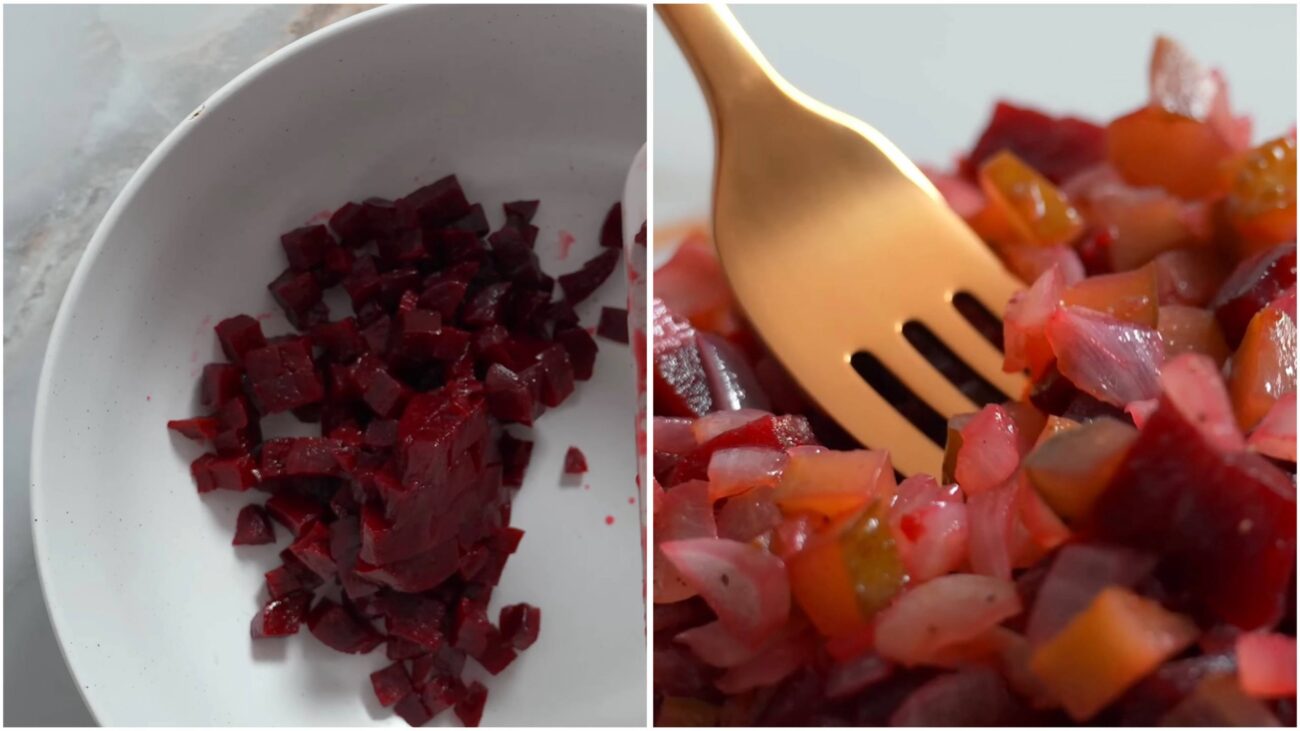 Кулінари поділилися рецептом бурякового салату із трьох смачних інгредієнтів.Фото: YouTube Alina FooDee