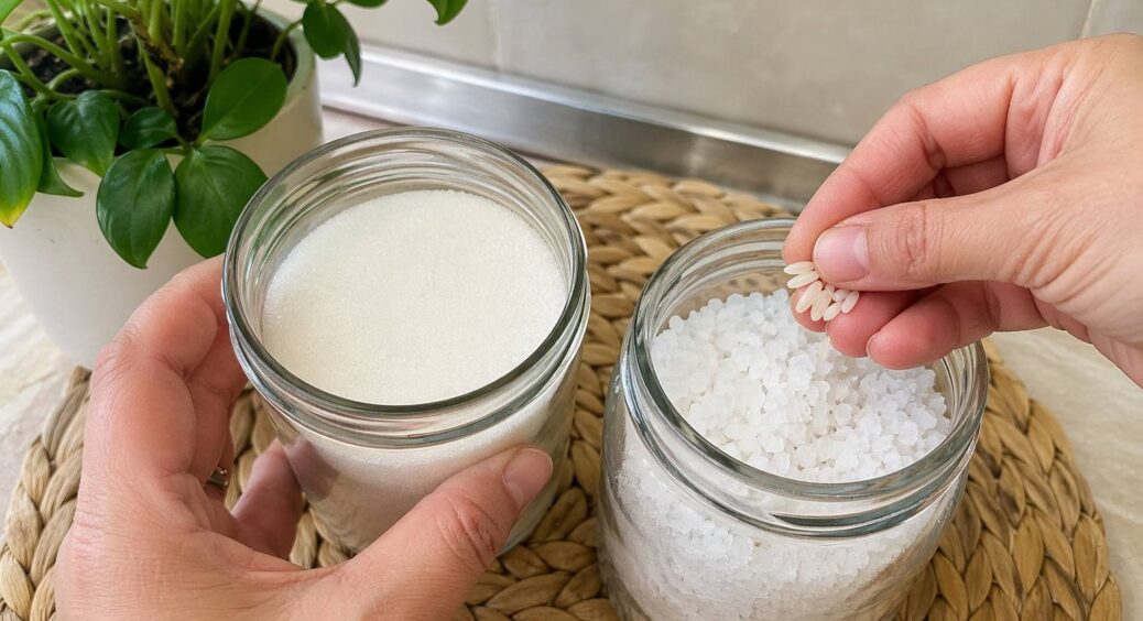 5 зернят у ємність – і сіль та цукор більше не злипаються: розсипчасті навіть на кухні із забитою витяжкою 