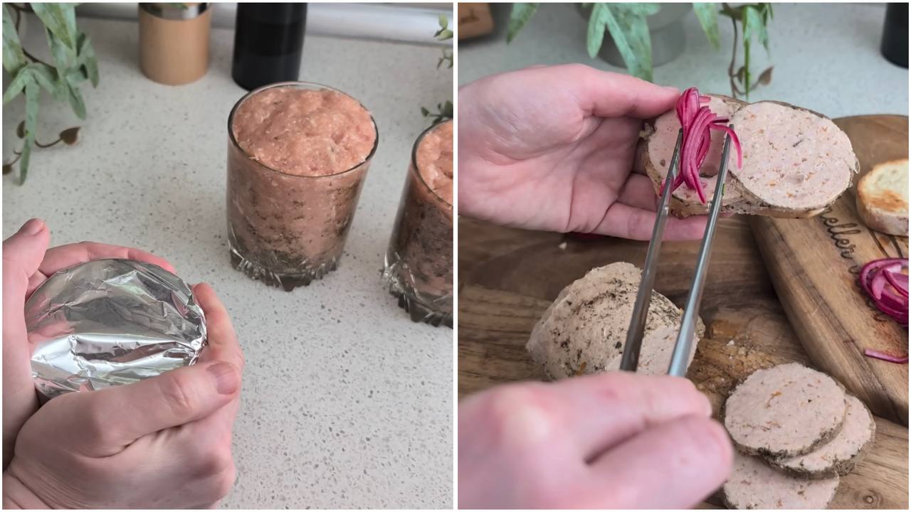 Кулінари розповіли, як приготувати ковбаски з фаршу у склянці. Фото: YouTube Schneller Koch