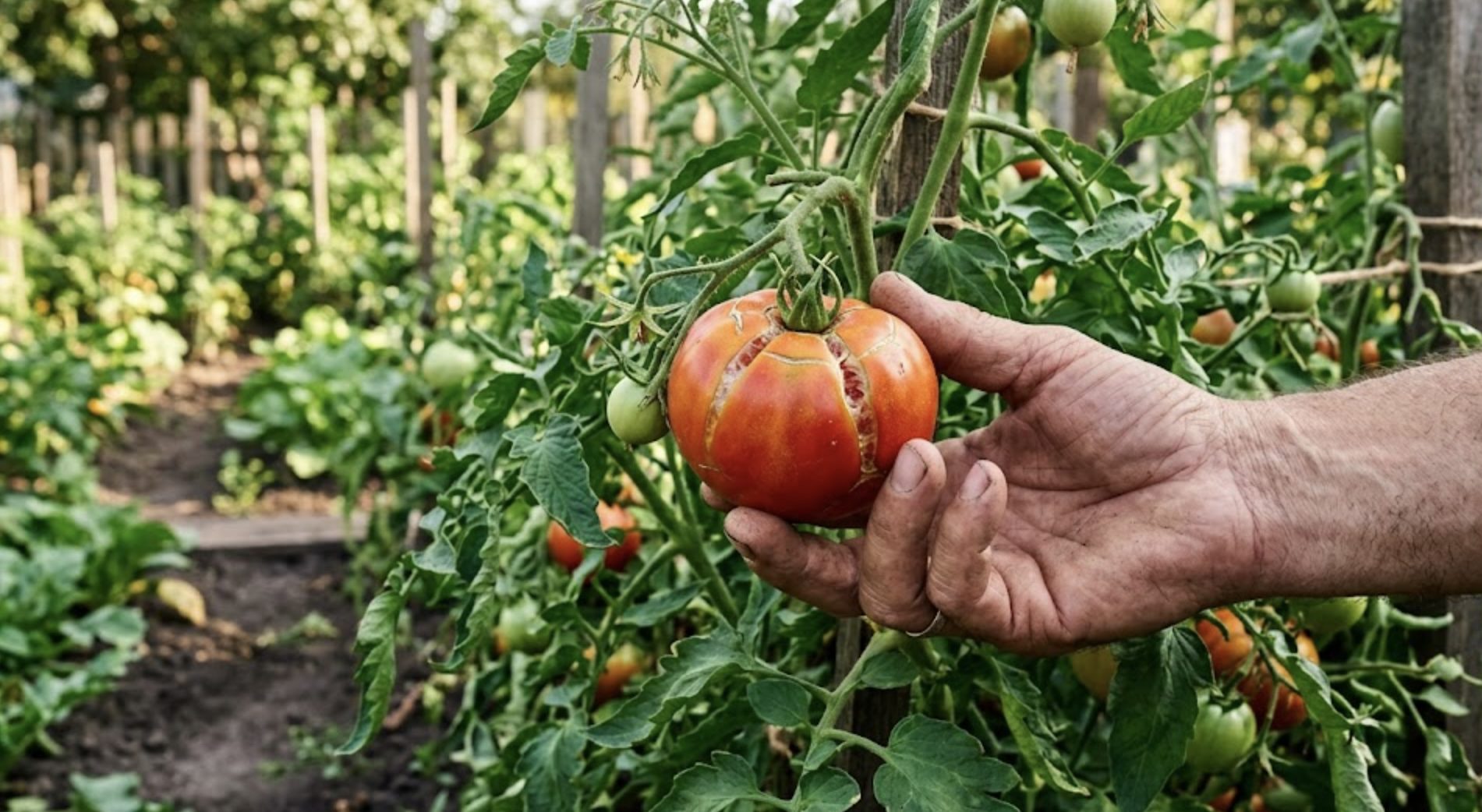 Городники розповіли, чому томати тріскаються прямо на кущах і як цього уникнути. Фото: Добрі новини
