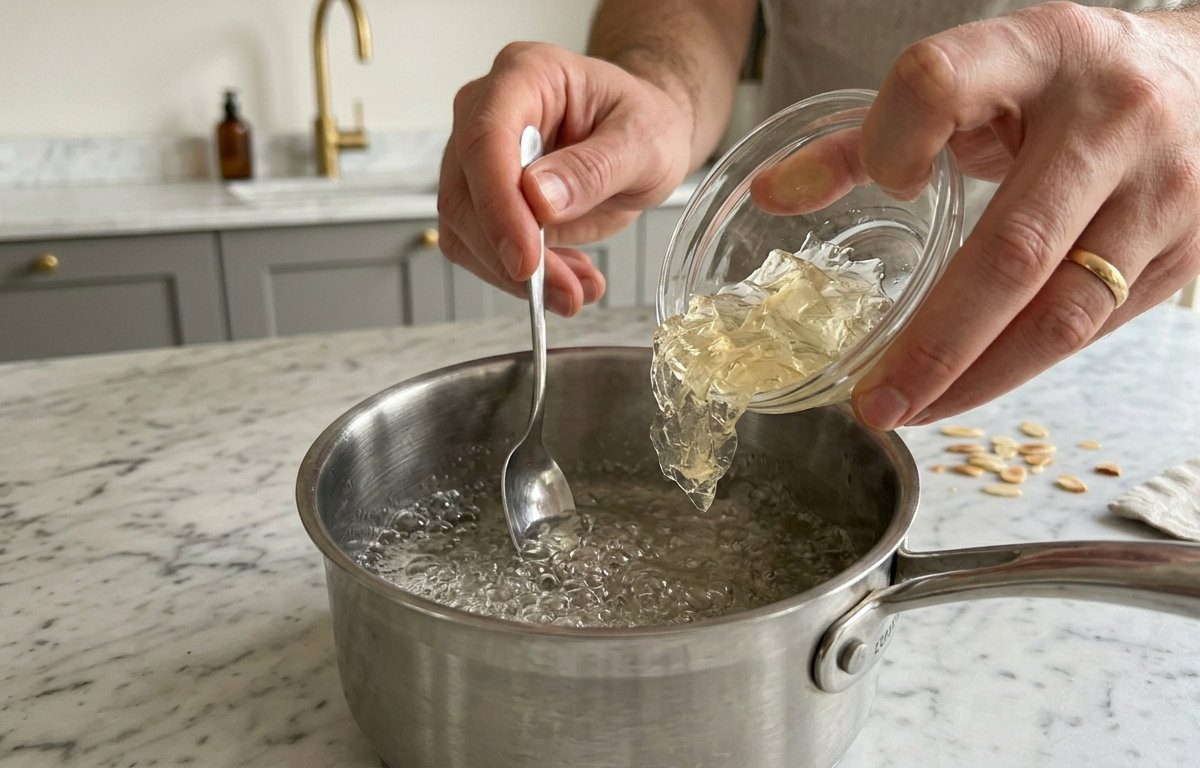 З желатиновим декором треба працювати швидко, тому тримайте всі паски для нього під рукою