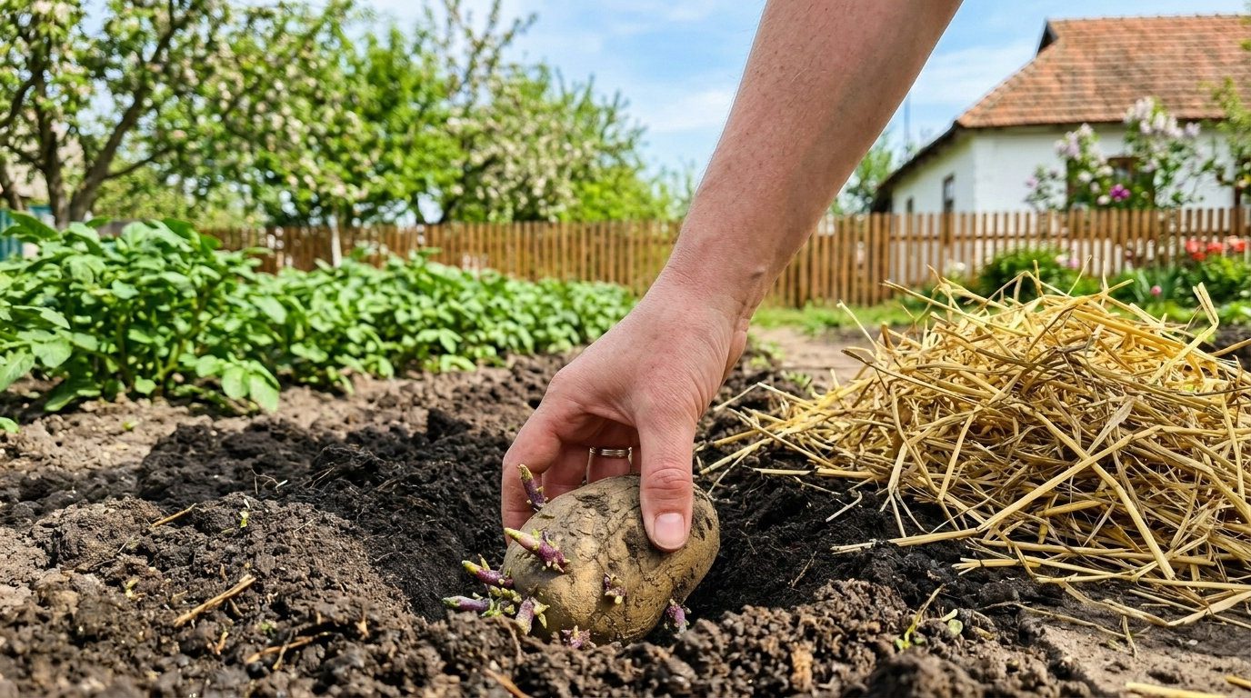 Фермери показали врожайний метод посадки картоплі під сіно